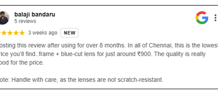 Customer review 1